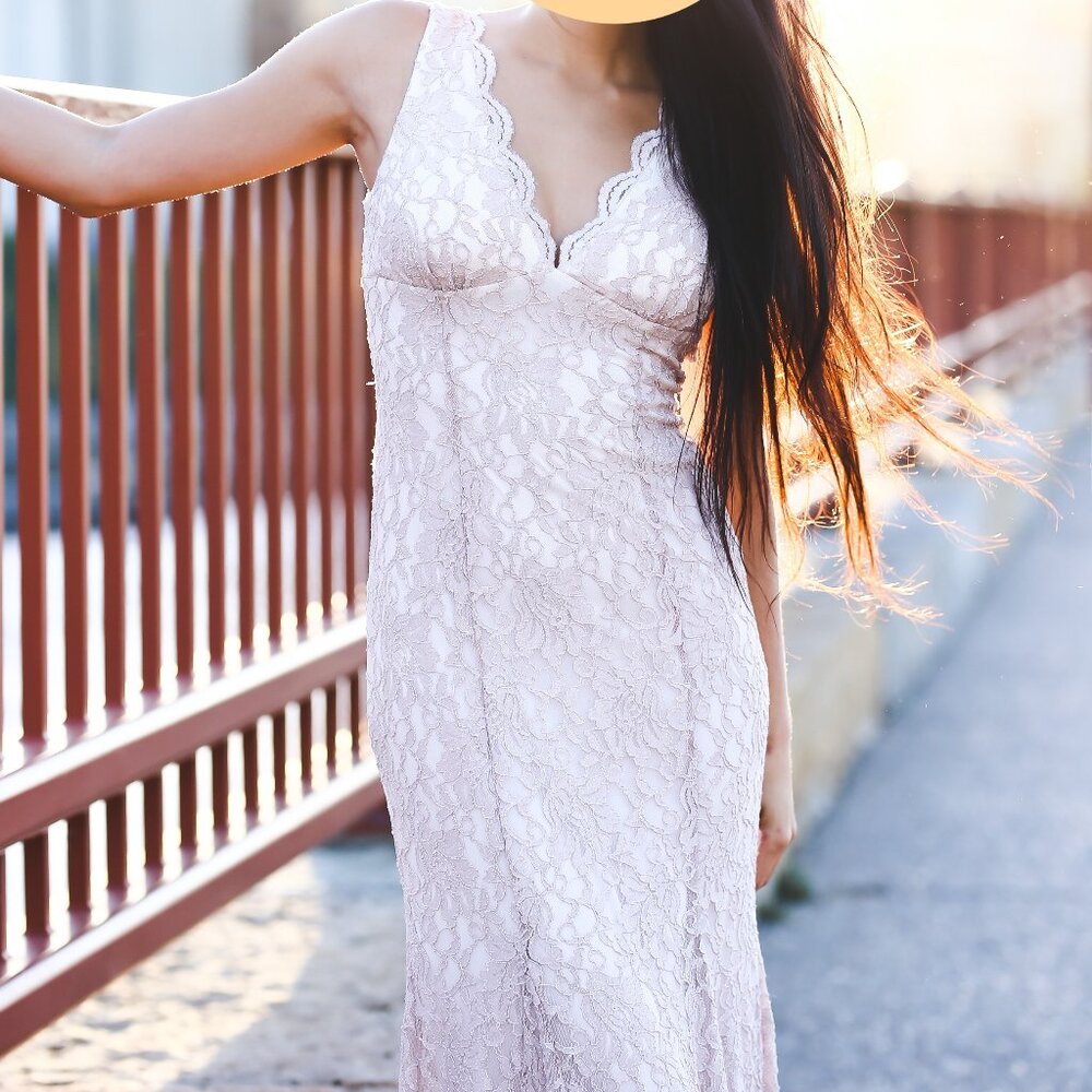 Pink sleeveless maxi dress, size 3